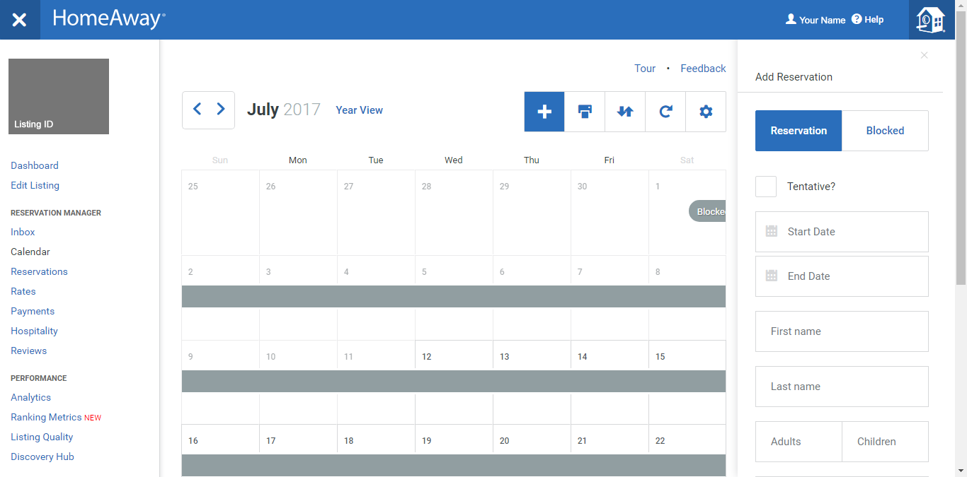 Step-by-step guide by Hosthub on how to create a listing on Vrbo: Manage your calendar.