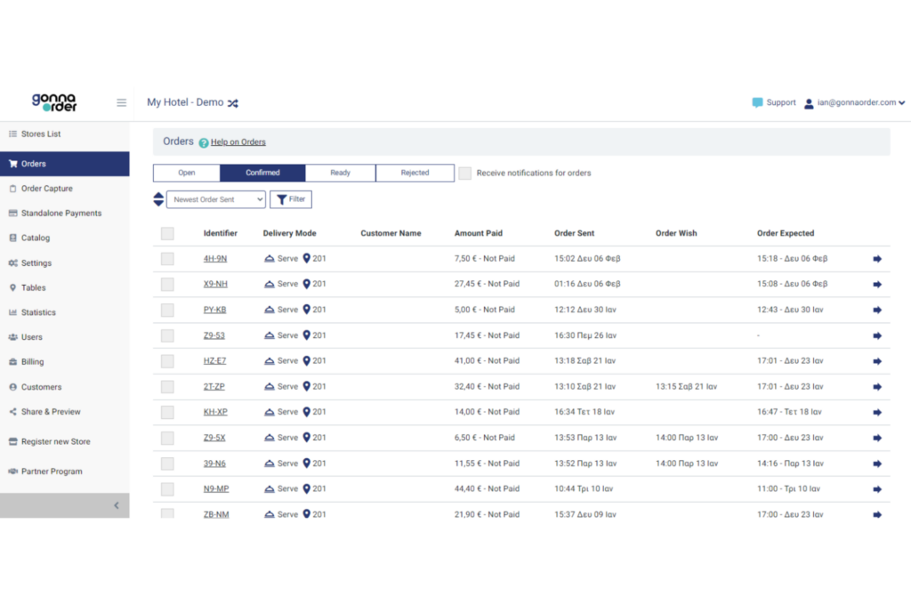 GonnaOrder Hosthub integration